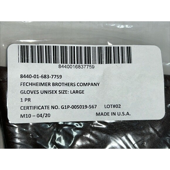 Fechheimer Unisex Gloves, Large, Brown - NEW - Picture 4 of 4